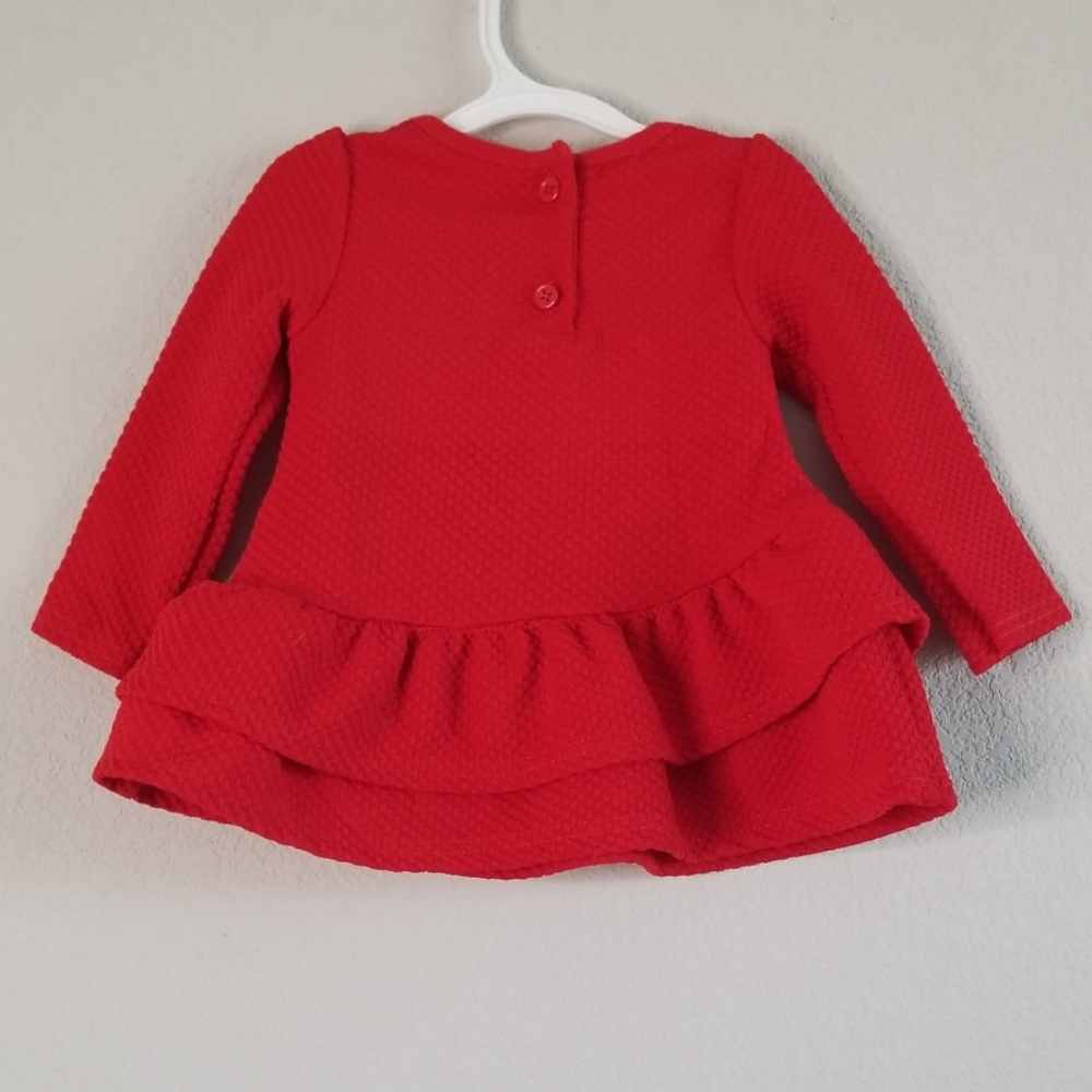 Nanette Kids Red Tiered Ruffle Embroidered Top - Picture 4 of 7